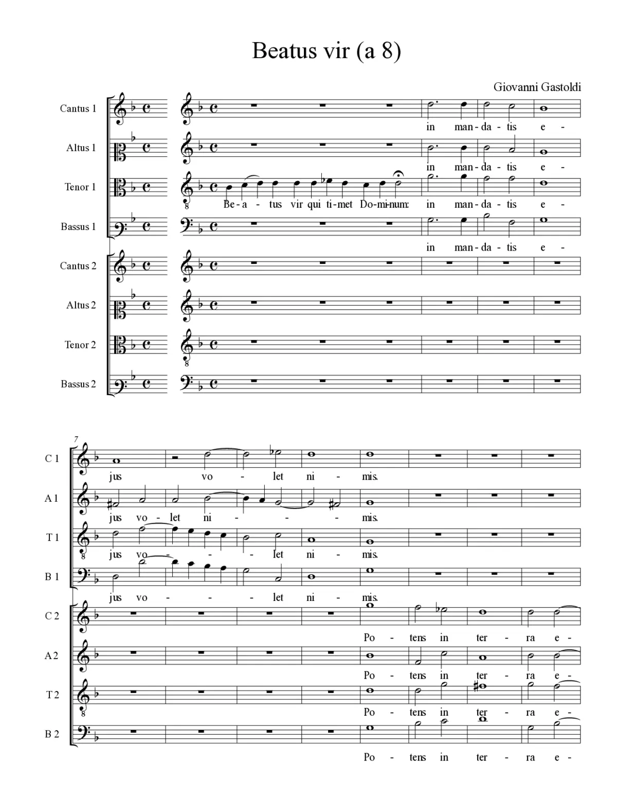 Beatus vir (a 8) - Page 1