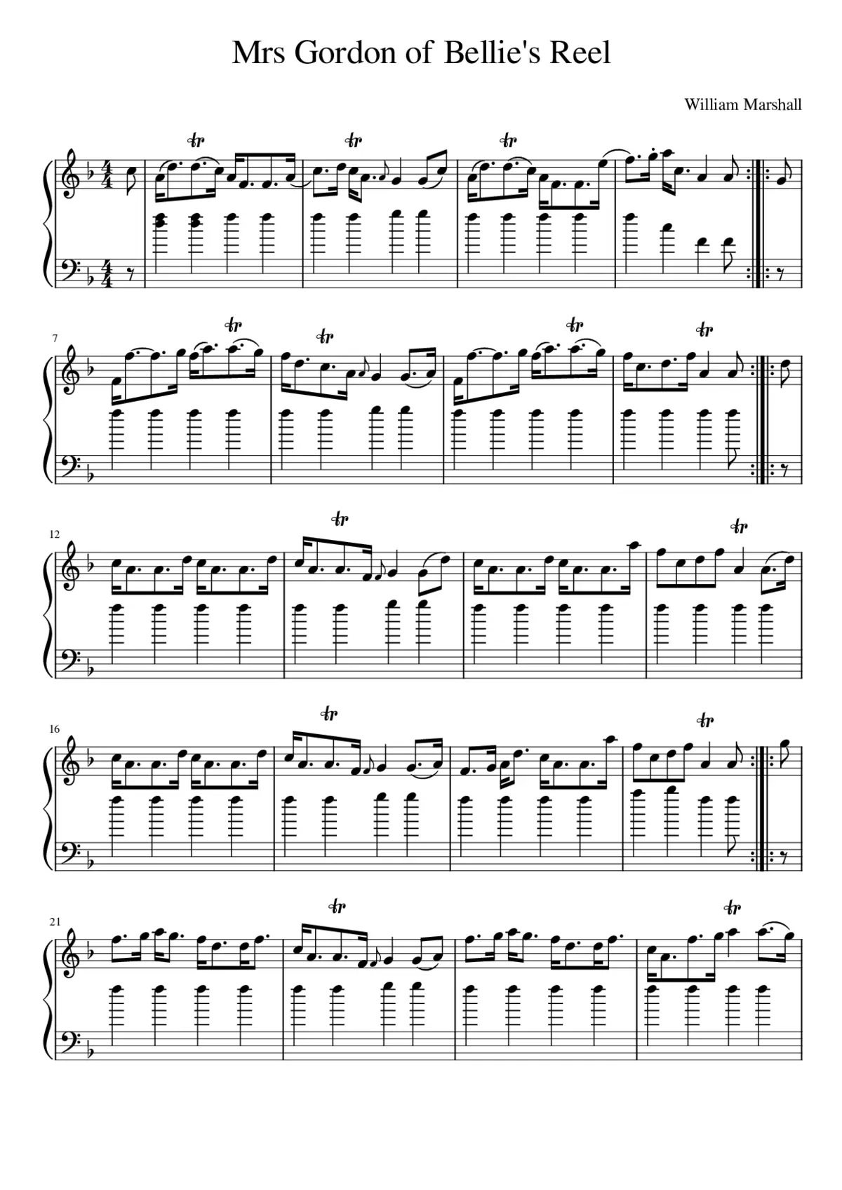 Mrs Gordon of Bellie's Reel - Page 1