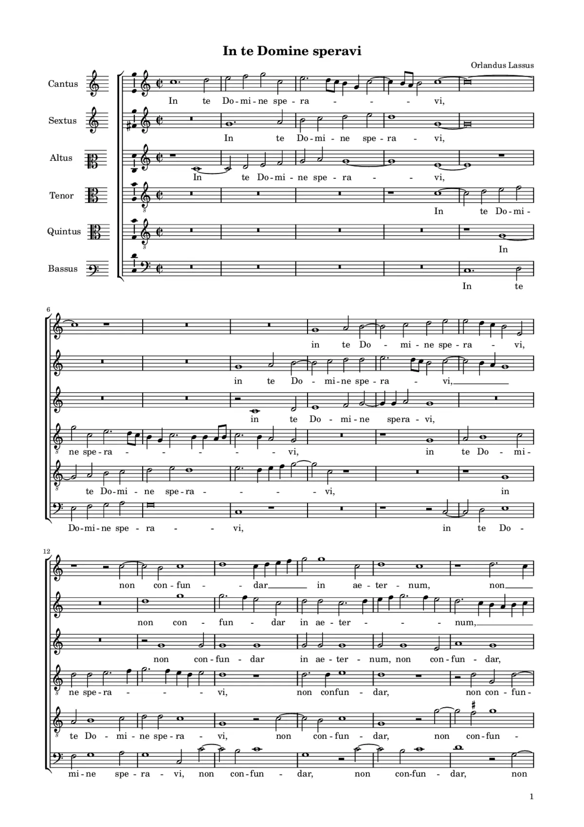In te Domine speravi - Page 1