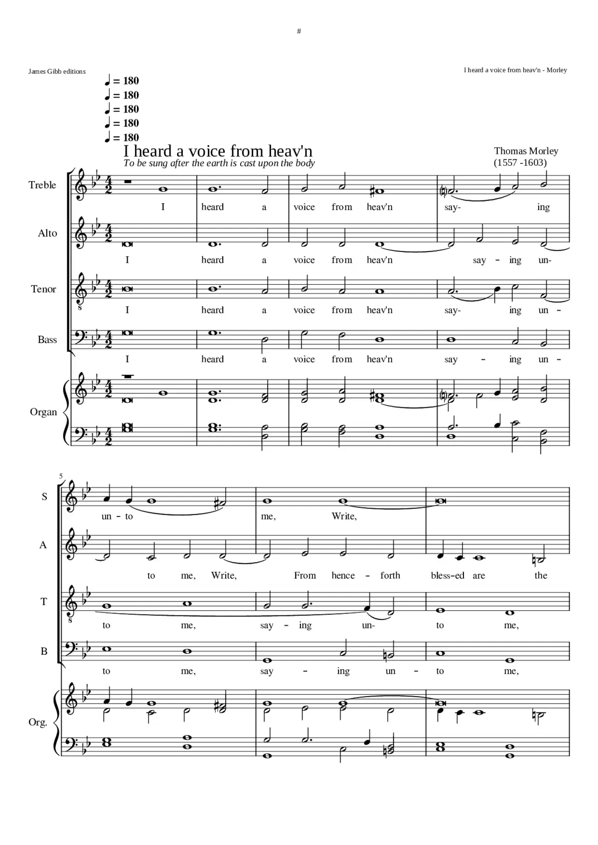 Third Dirge Anthem (I heard a voice from heav'n) - Page 1