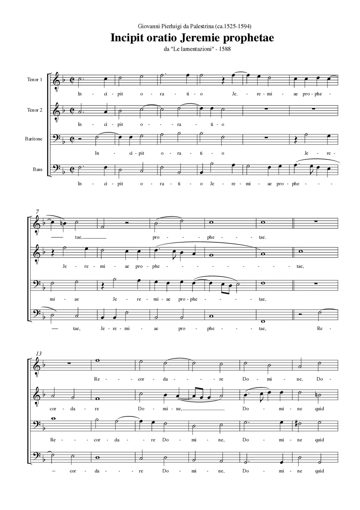 Incipit oratio Jeremie prophetae - Page 1