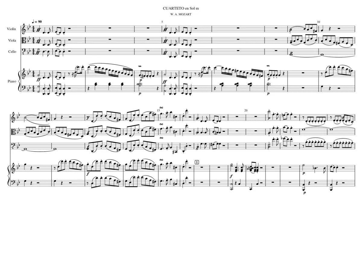 Piano Quartet in G minor K. 478 - Page 1