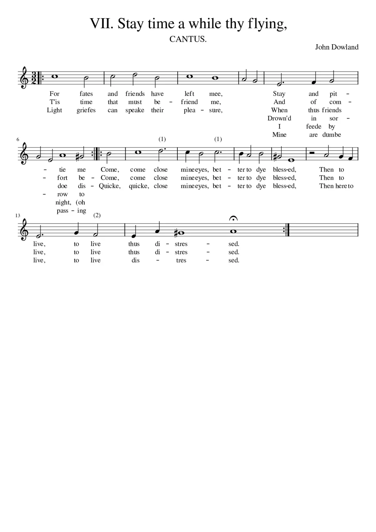 VII. Stay time a while thy flying - Page 1