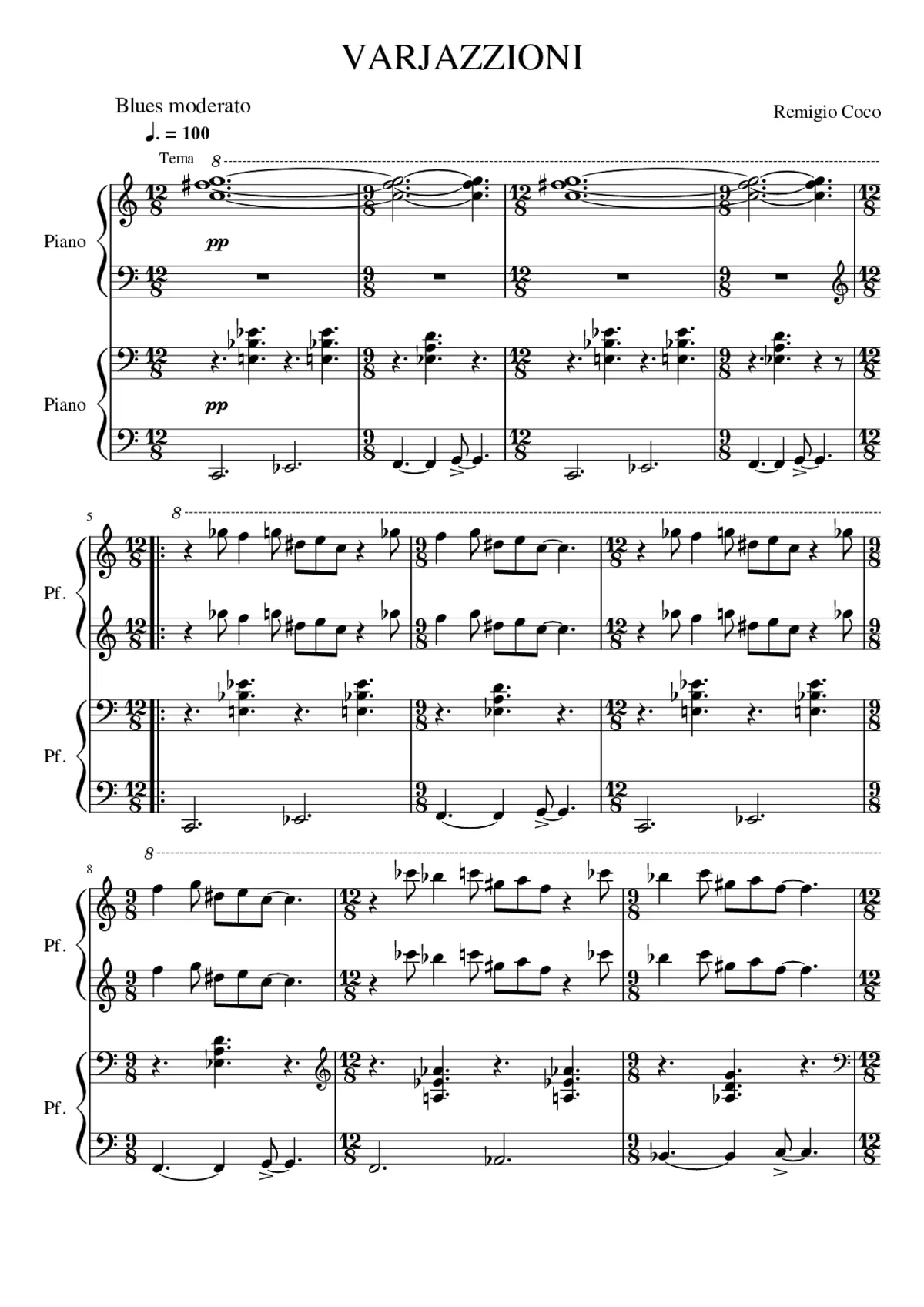 VARJAZZIONI (4 hands piano) - Page 1