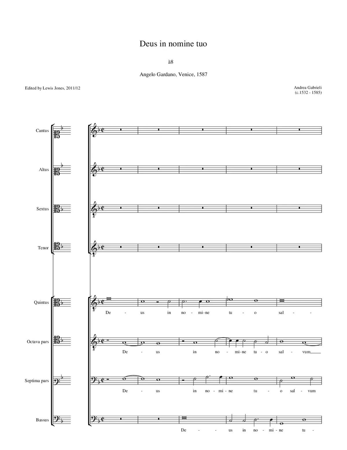 Deus in nomine tuo a 8 - Page 1