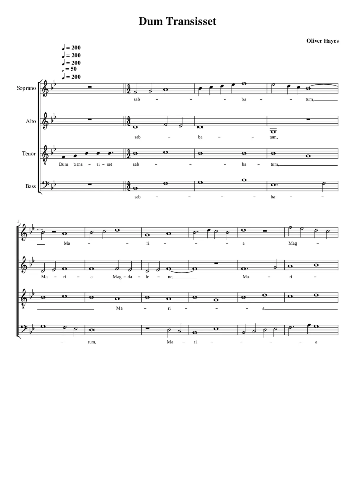 Dum Transisset Sabbatum - Page 1