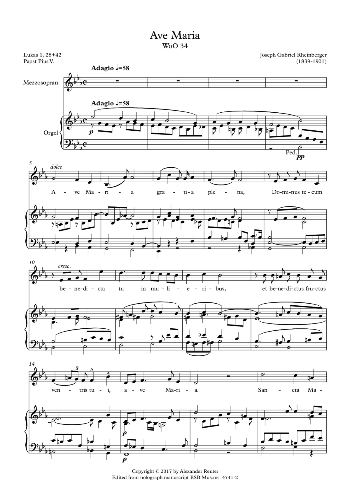 Ave Maria, WoO 34 - Page 1
