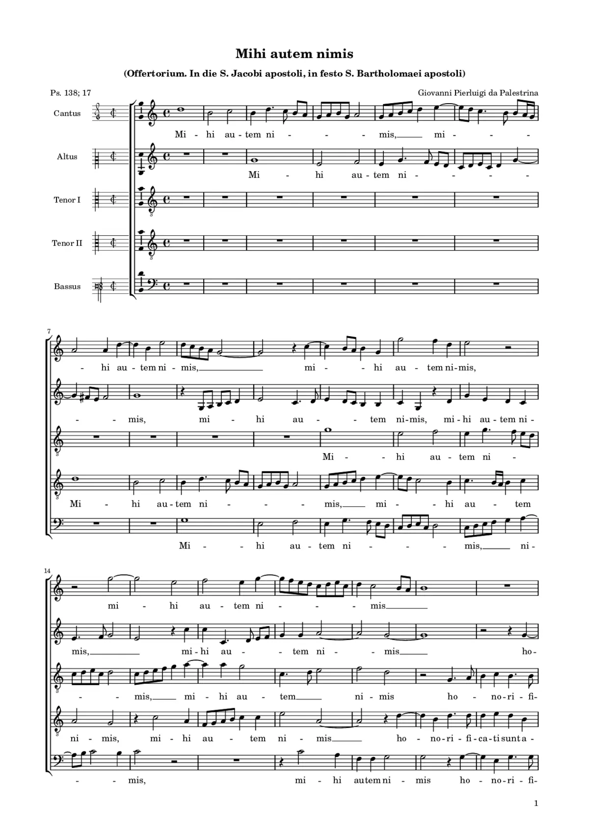 Mihi autem nimis - Page 1