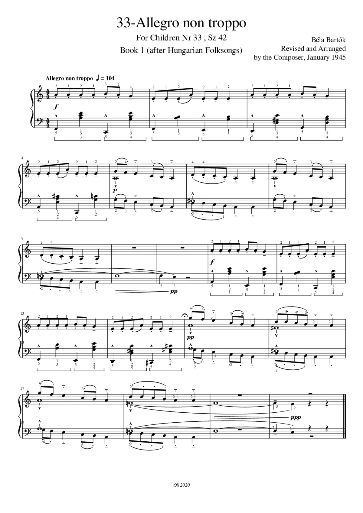 For Children Sz.42 - Page 1