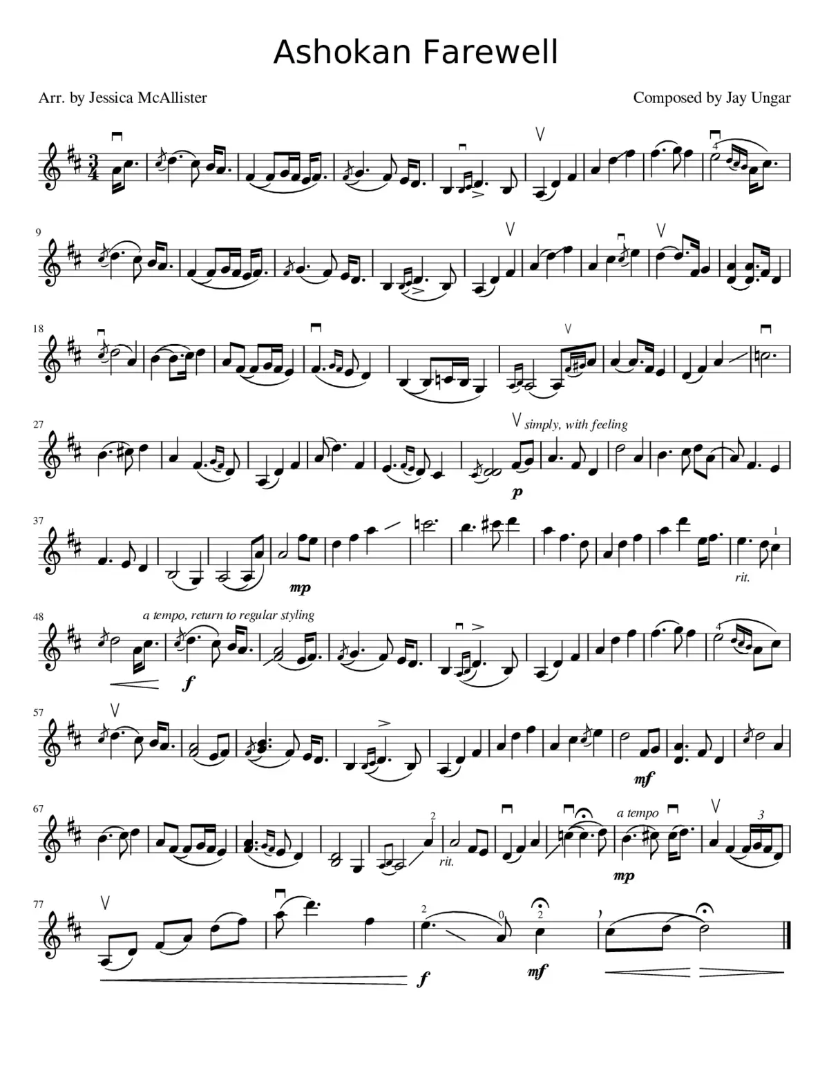 ashokan farewell - Page 1