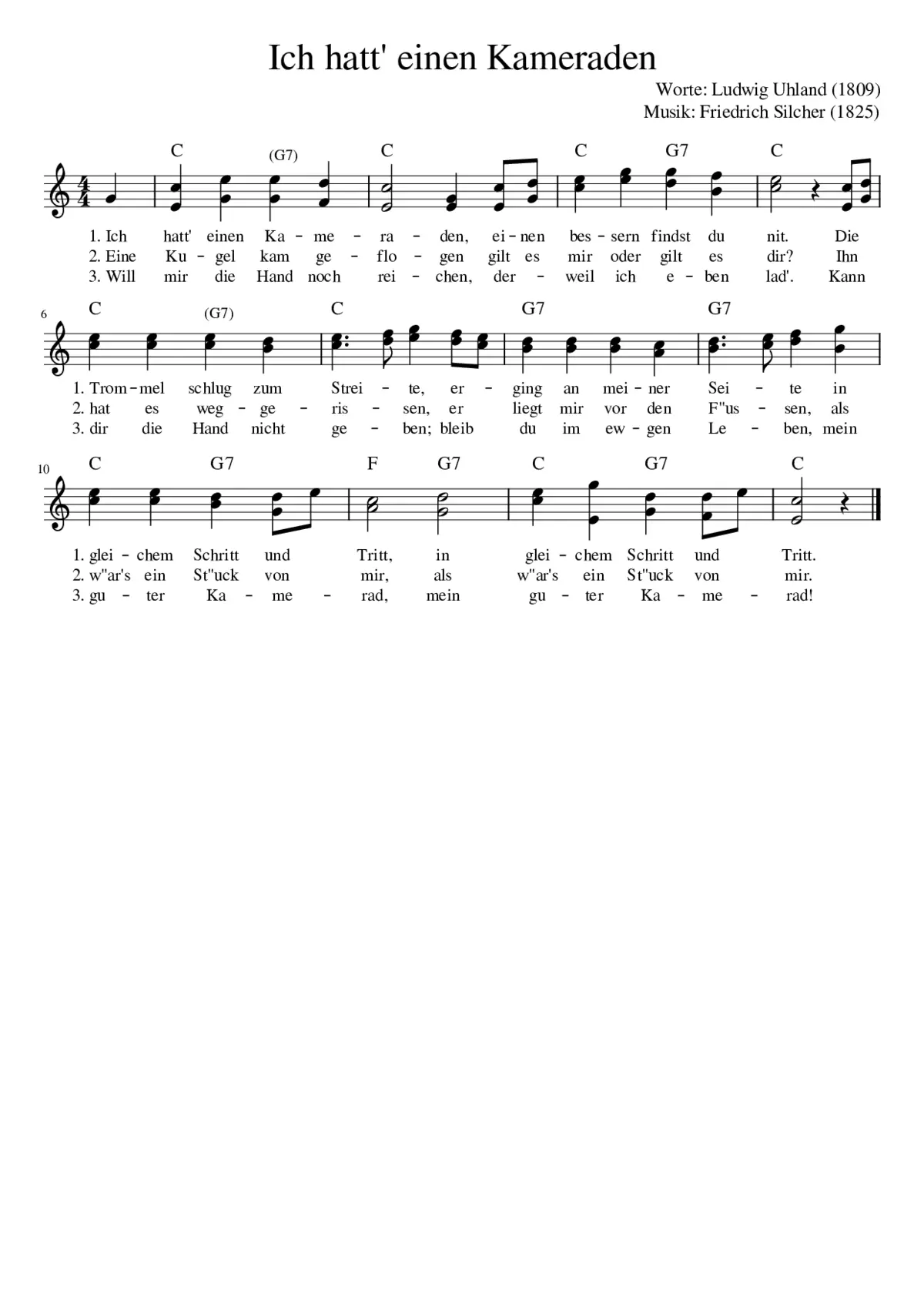 Ich hatt' einen Kameraden - Page 1