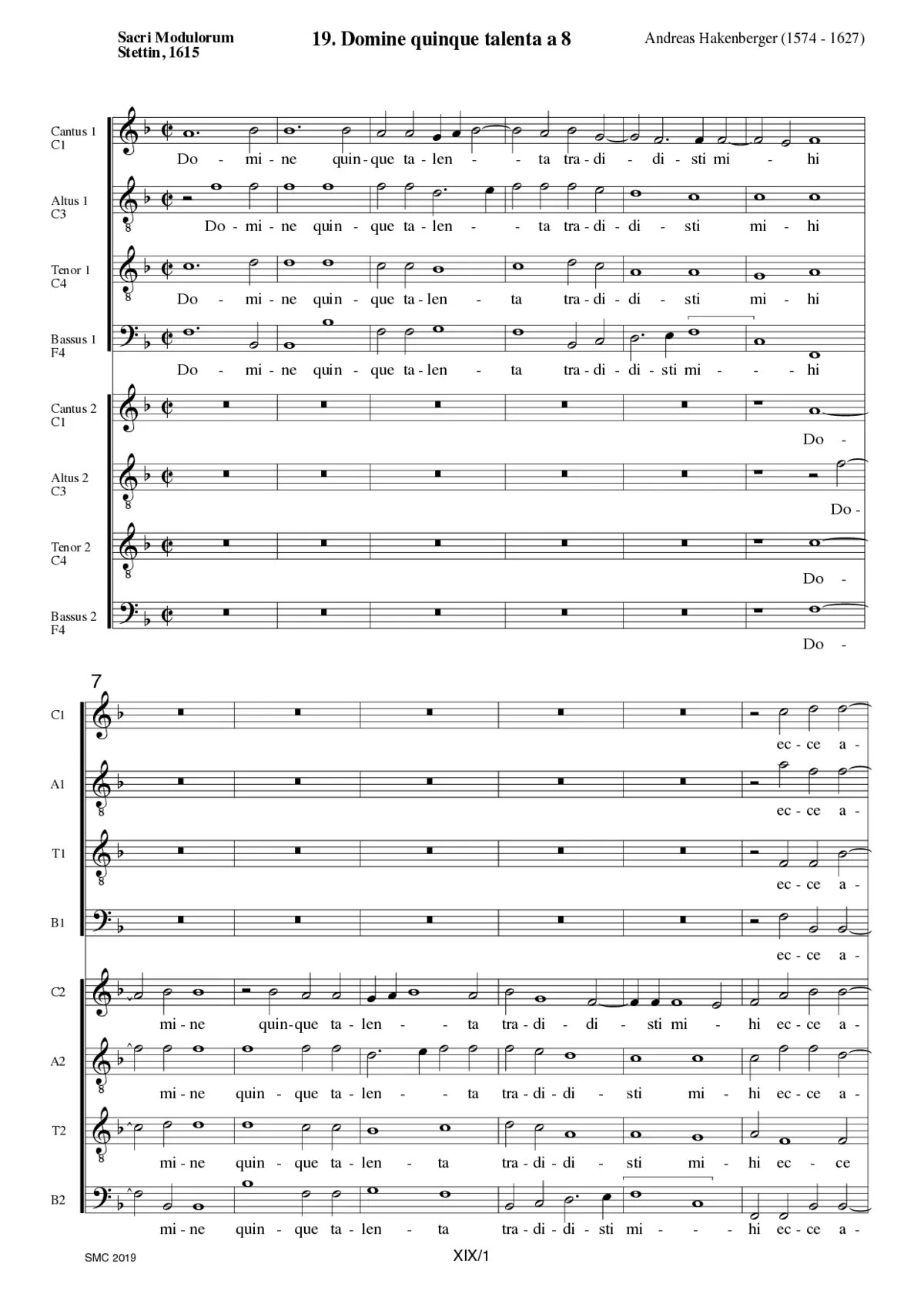 Domine quinque talenta - Page 1