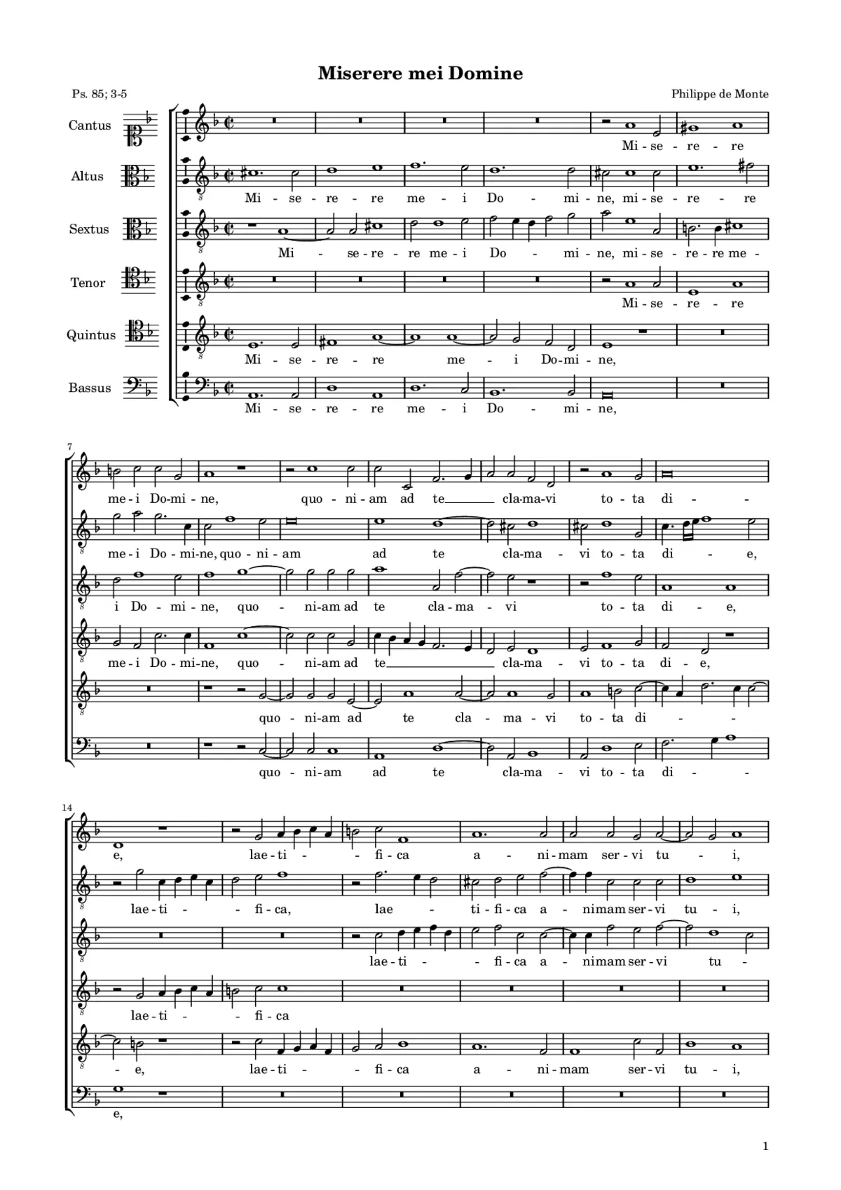 Miserere mei Domine a 6 - Page 1