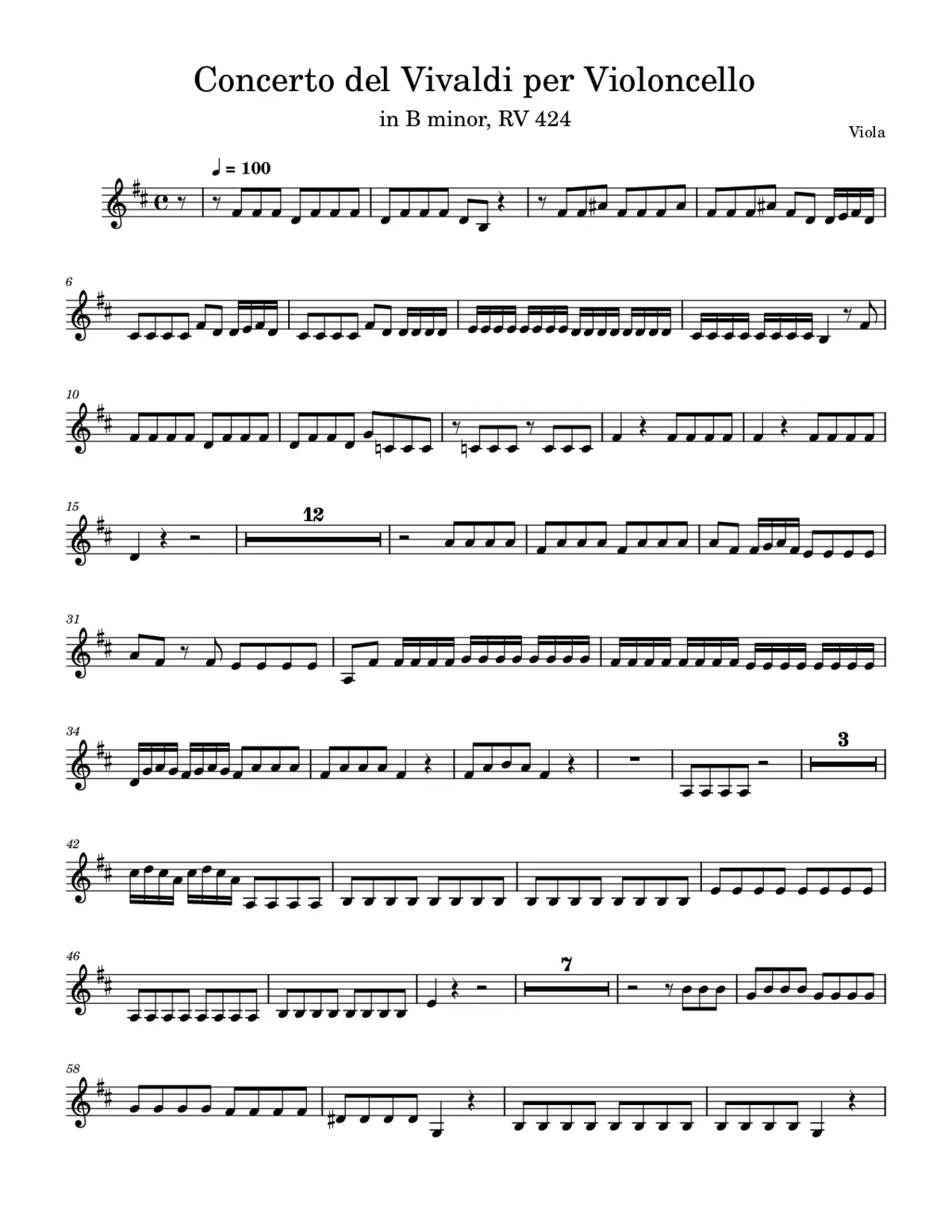 Cello Concerto in B minor - Page 1