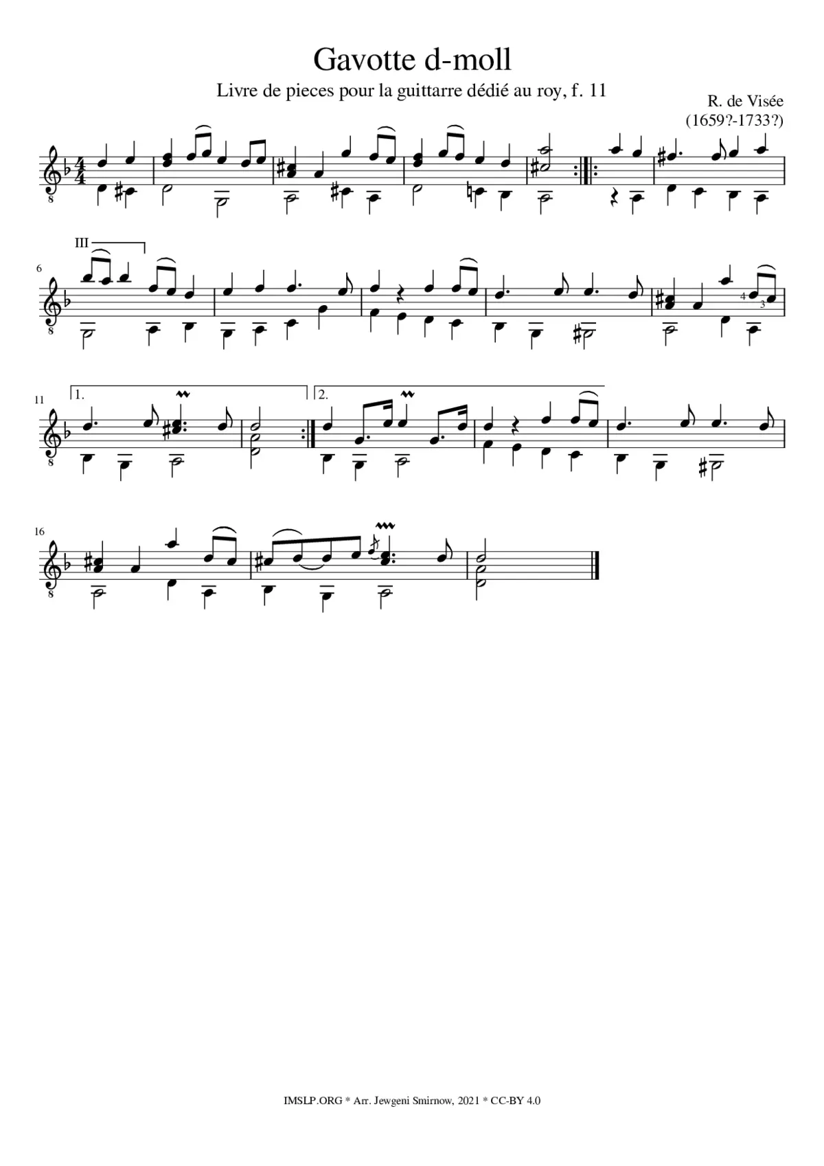Gavotte in D minor - Page 1