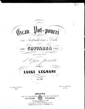 Gran Pot-pourri con Introduzione e Coda per Chitarra sola sopra alcuni motivi d'opere favorite