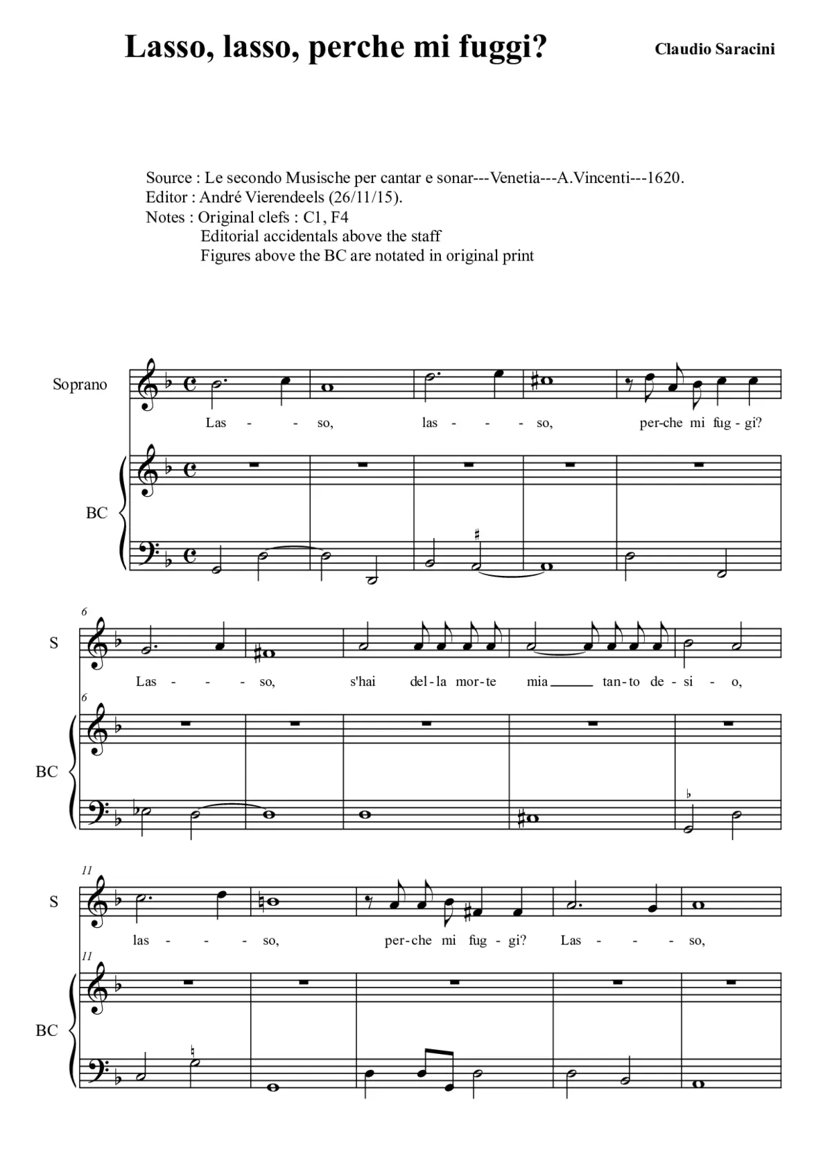 Lasso, lasso, perche mi fuggi? - Page 1