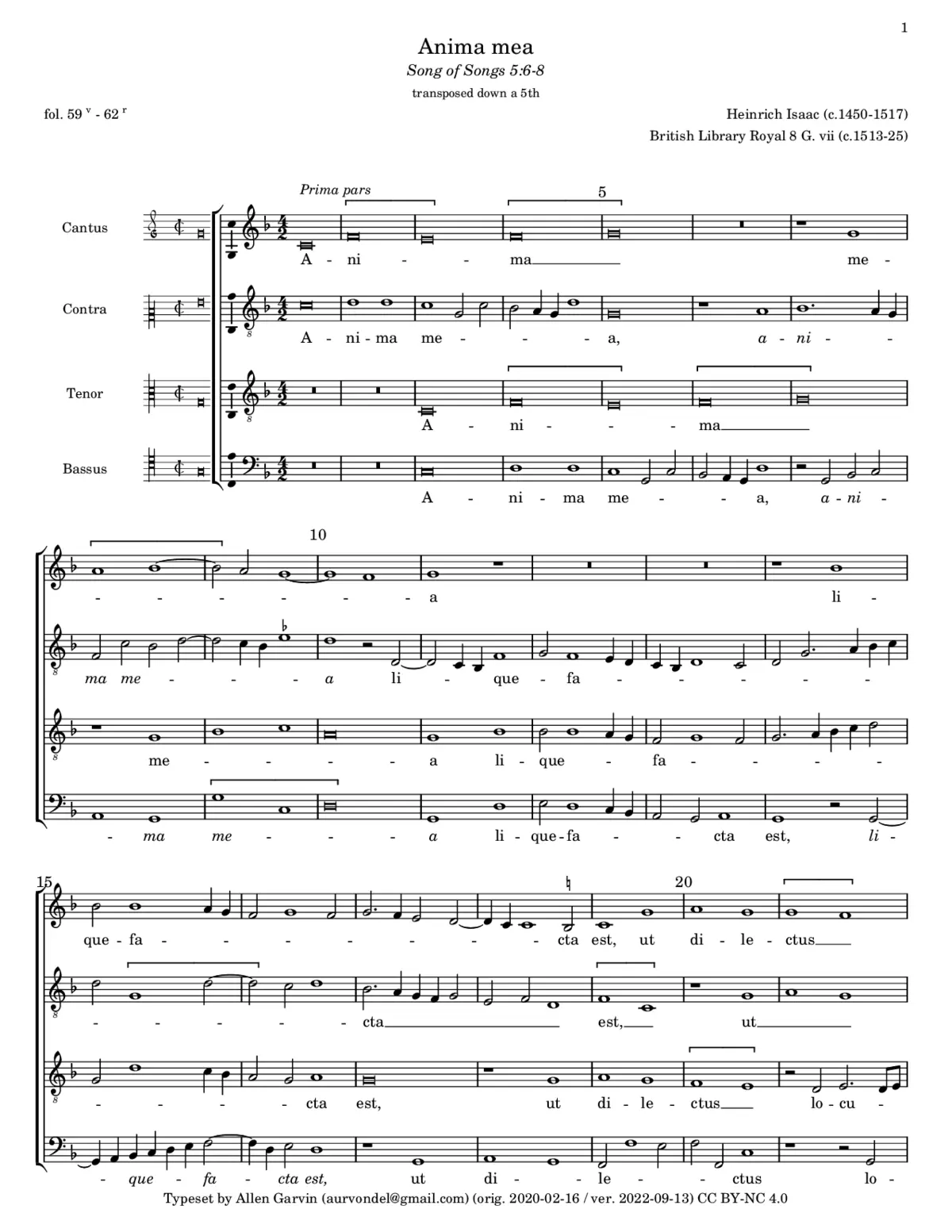 Anima mea liquefacta est - Page 1