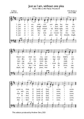 Just as I am, without one plea