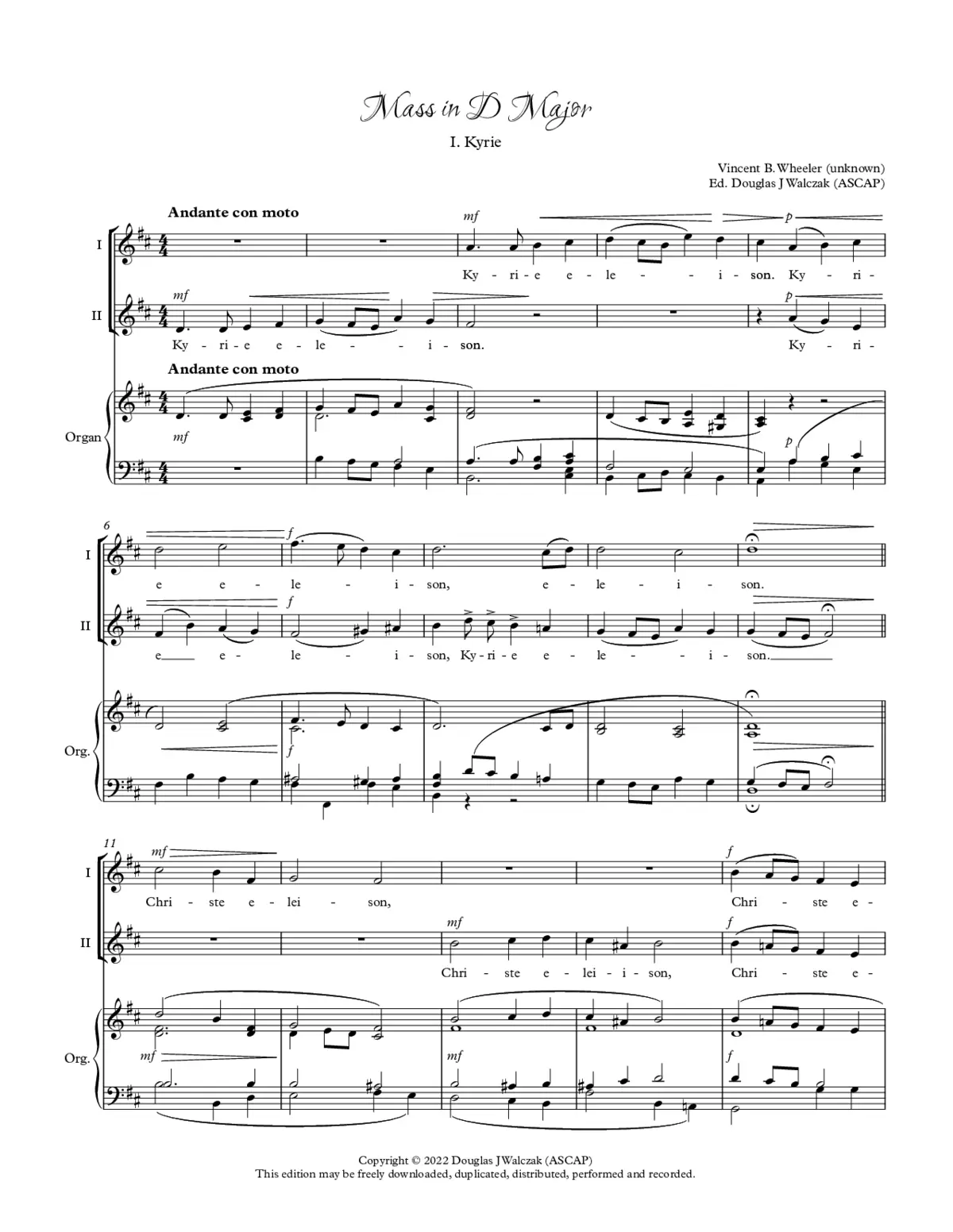 Mass in D Major - Page 1