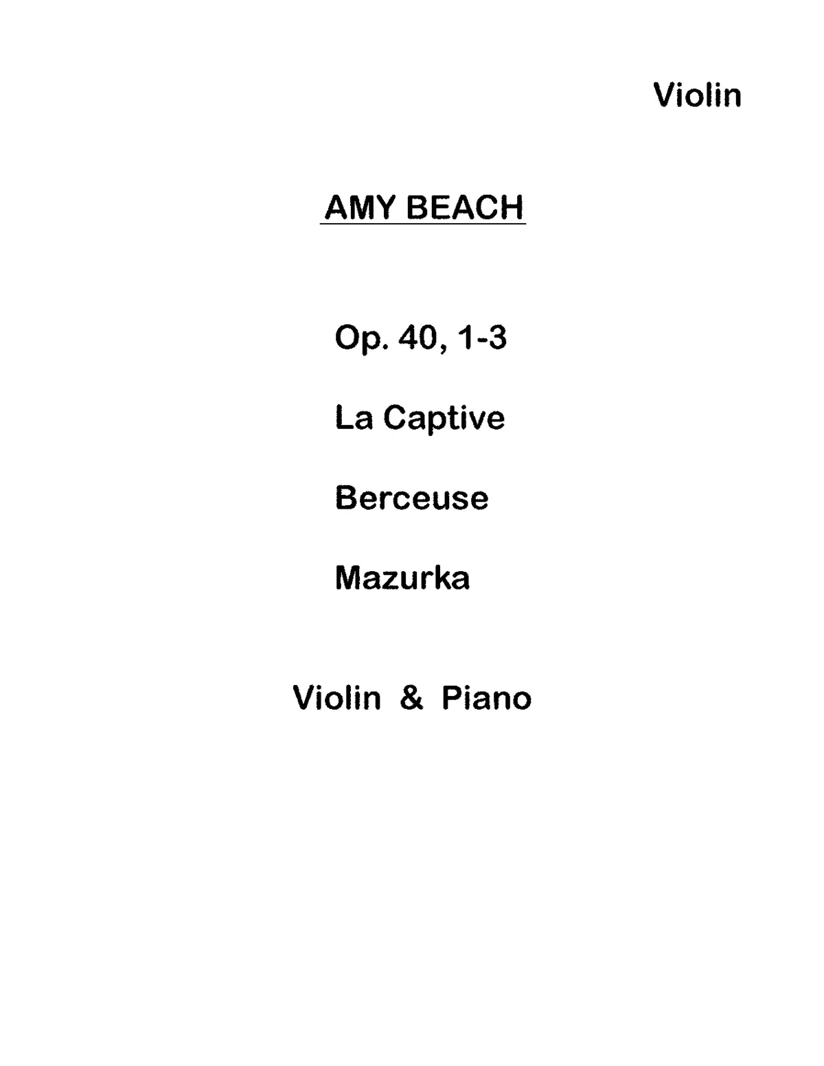 3 Compositions for Violin and Piano - Page 1