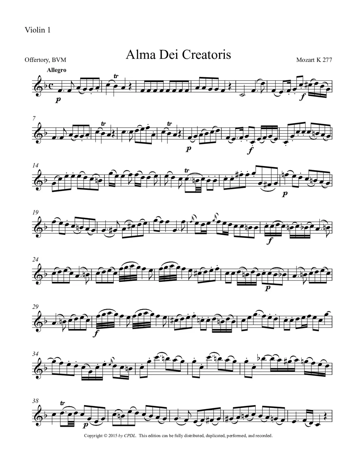 Alma Dei creatoris, KV 272a (KV 277) - Page 1