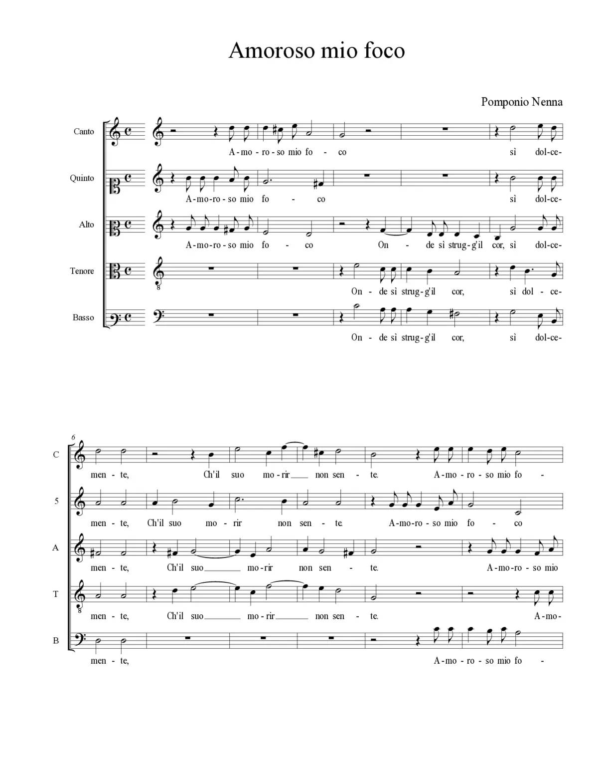 Amoroso mio foco - Page 1
