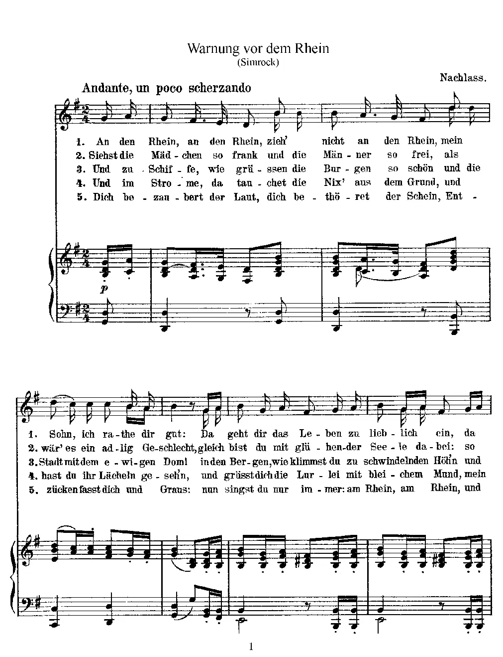 Song, Warnung vor dem Rhein - Page 1