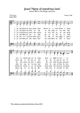 Jesus! Name of wondrous love!