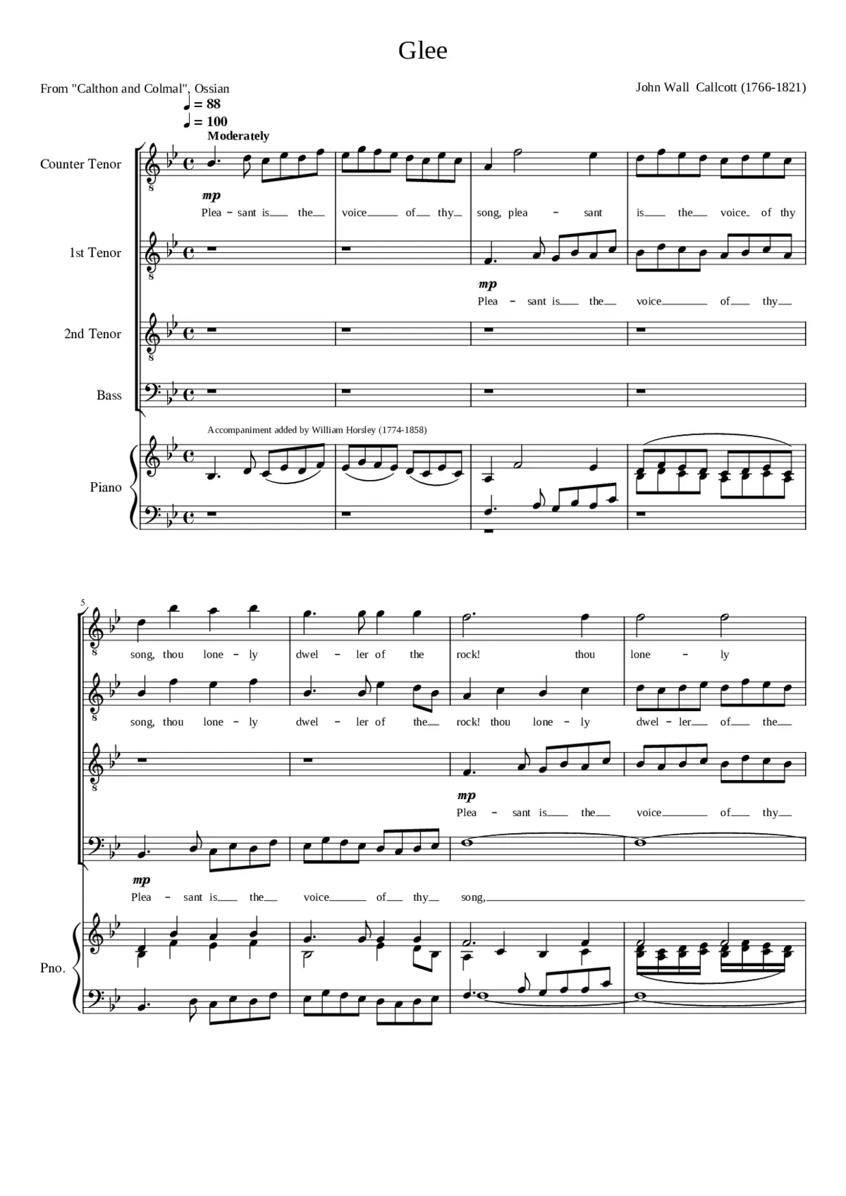 Pleasant is the voice of thy song - Page 1