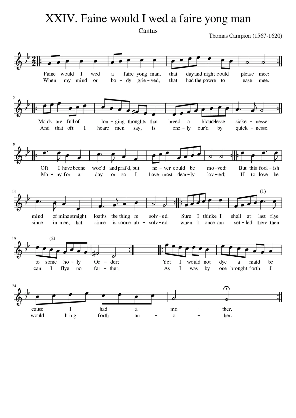 XXIV. Faine would I wed a faire yong man - Page 1