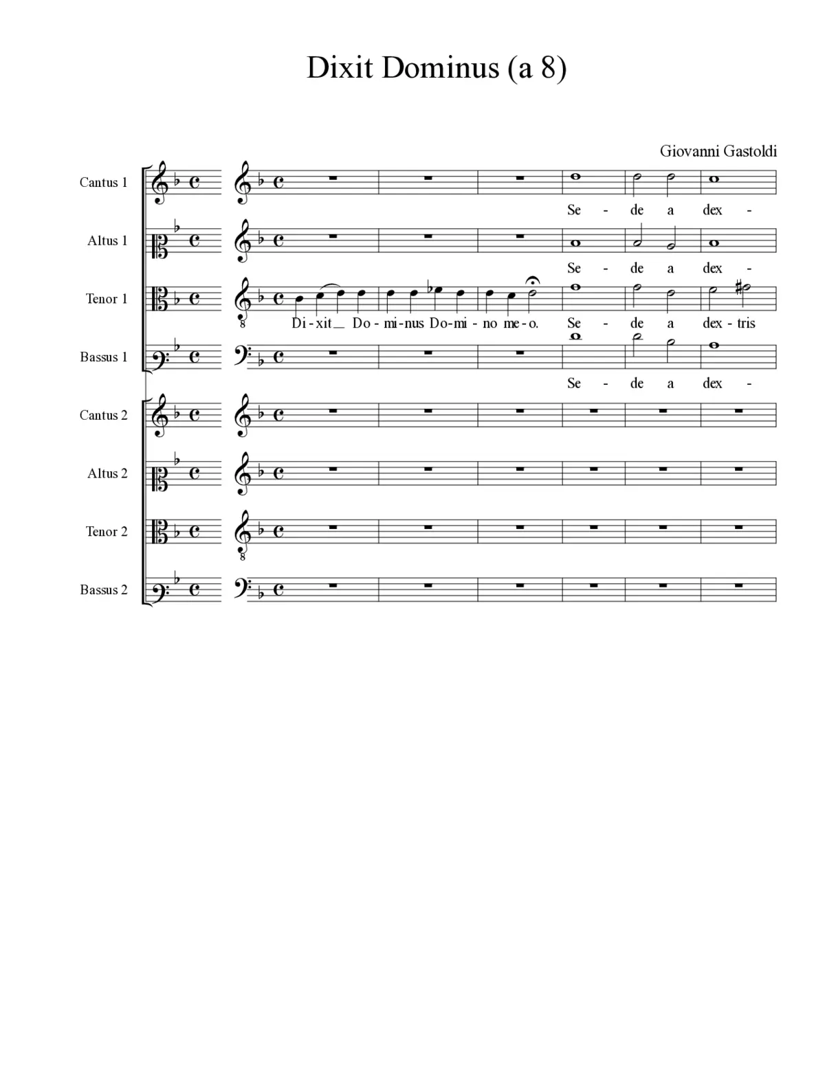 Dixit Dominus (a 8) - Page 1