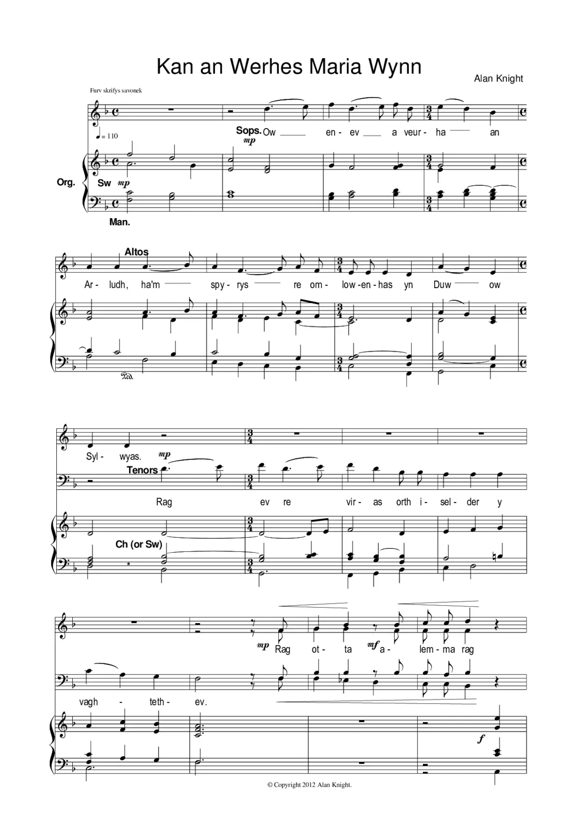 Evening Canticles (Cornish) - Page 1
