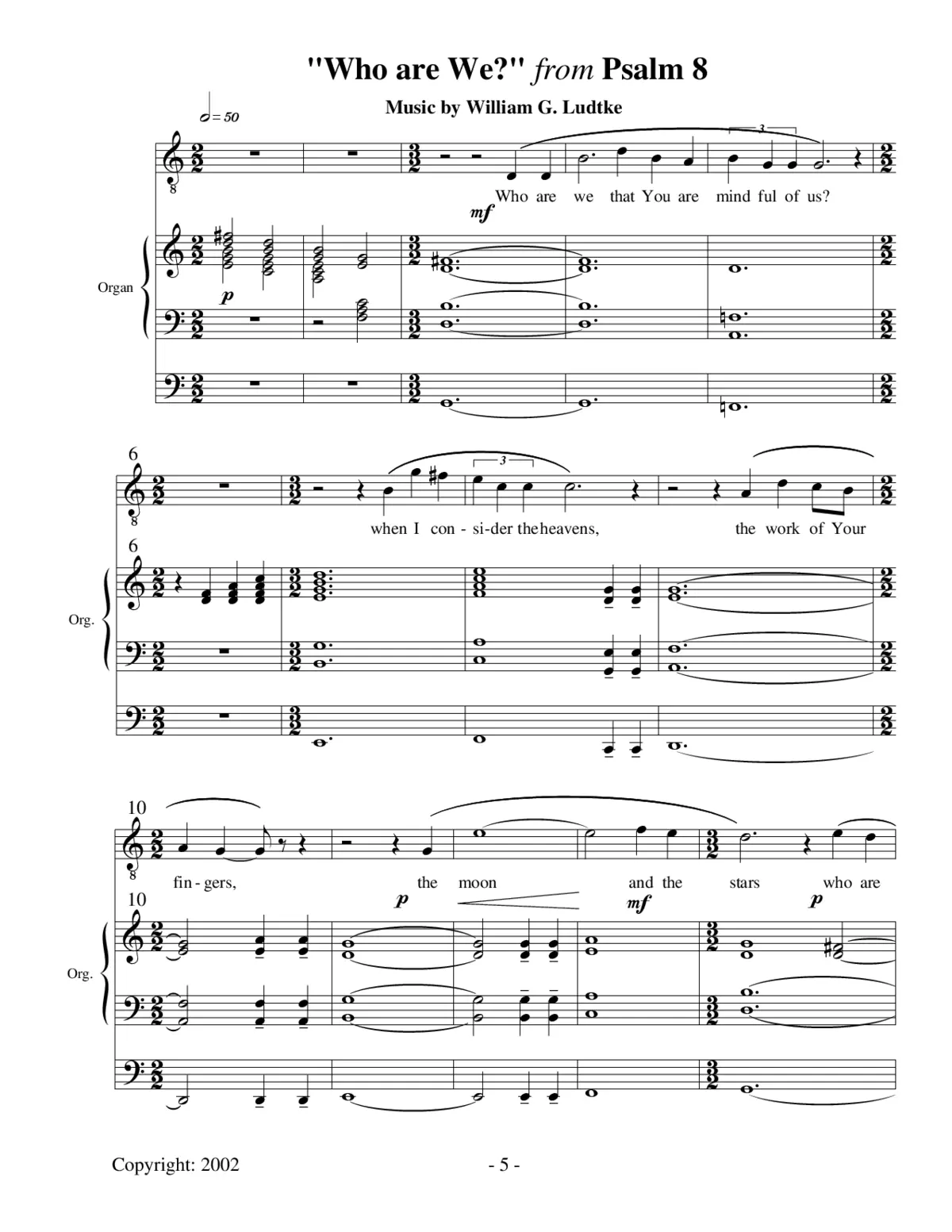'Who are We?' from Psalm 8 - Page 1