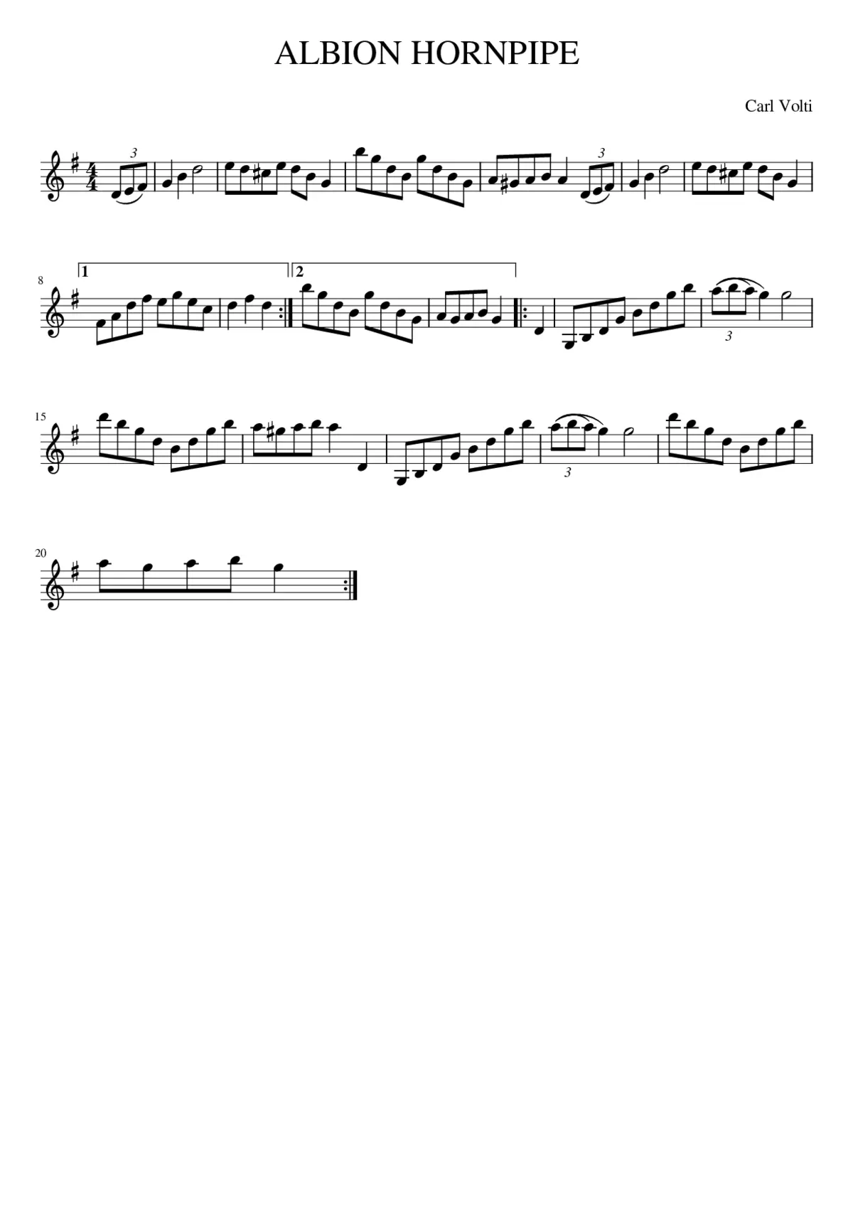 ALBION HORNPIPE - Page 1