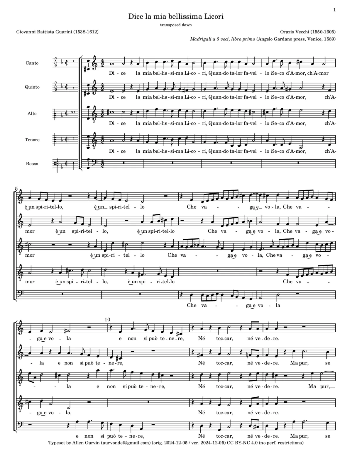 Dice la mia bellissima Licori - Page 1