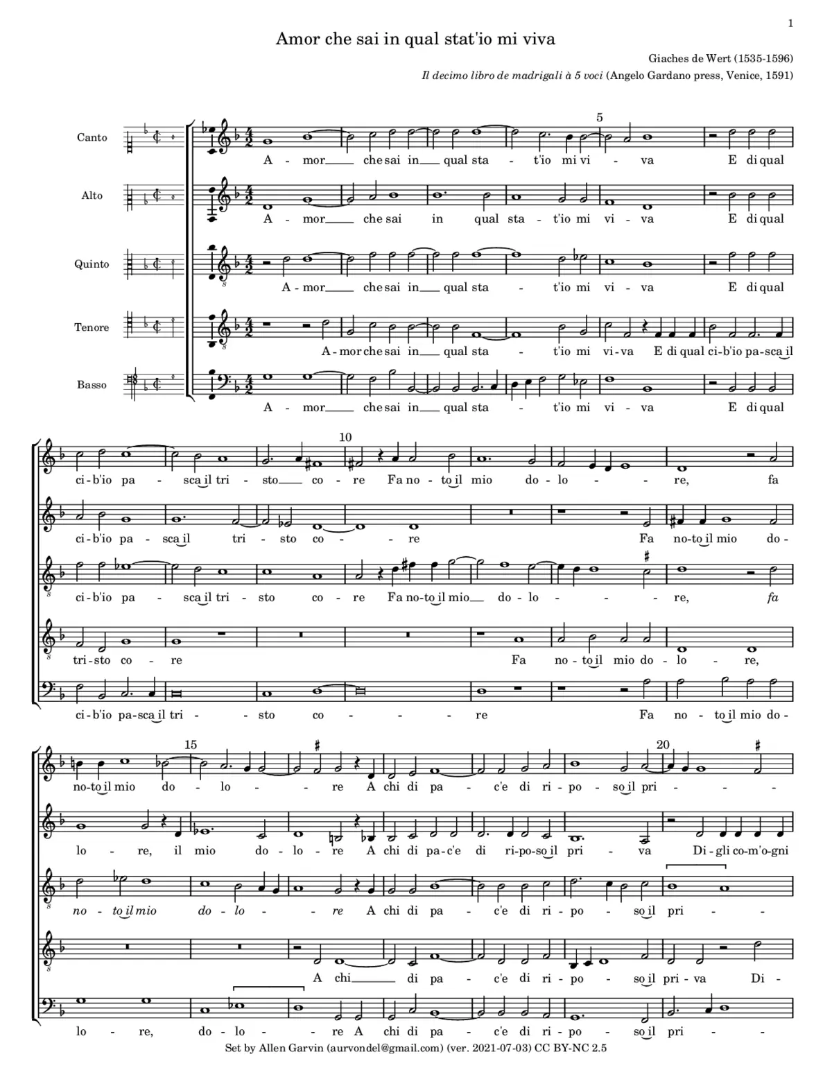 Amor che sai in qual stato - Page 1