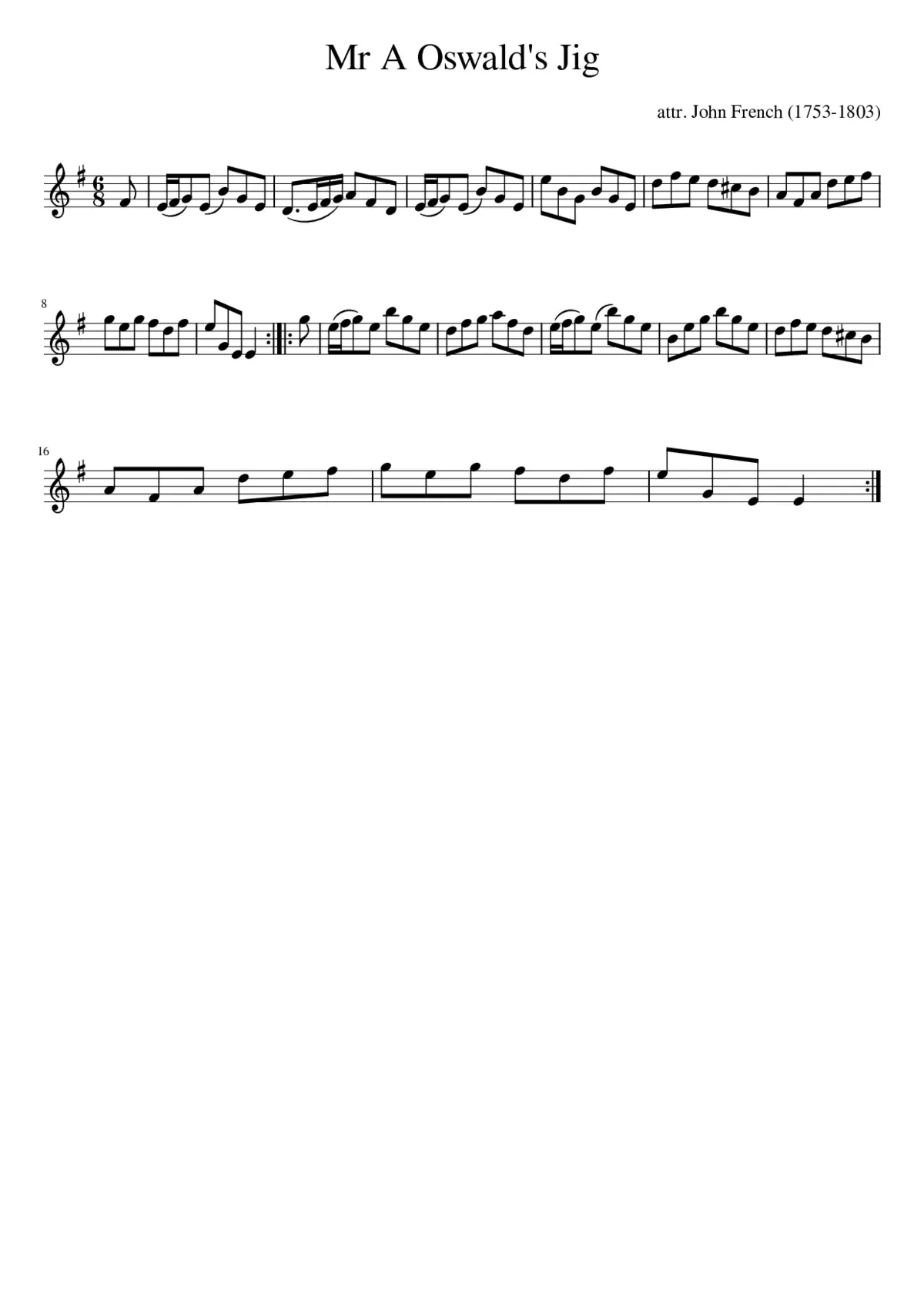 Mr A Oswald's Jig - Page 1