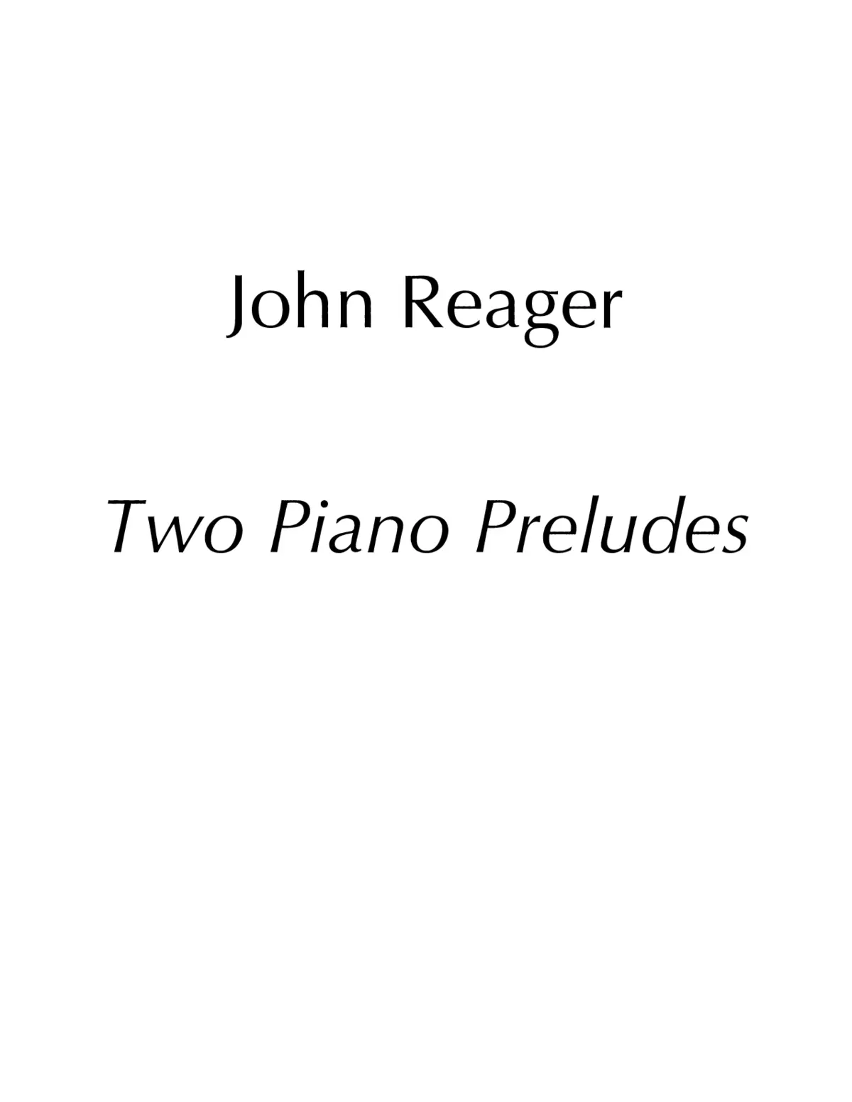Two Piano Preludes - Page 1