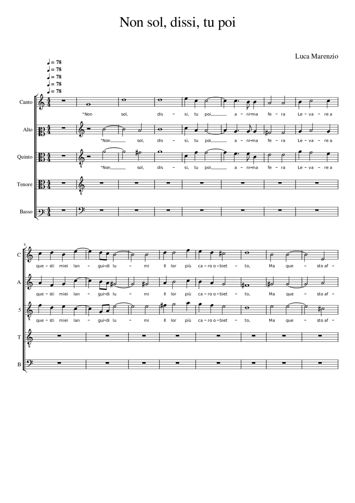 Non sol dissi tu poi - Page 1