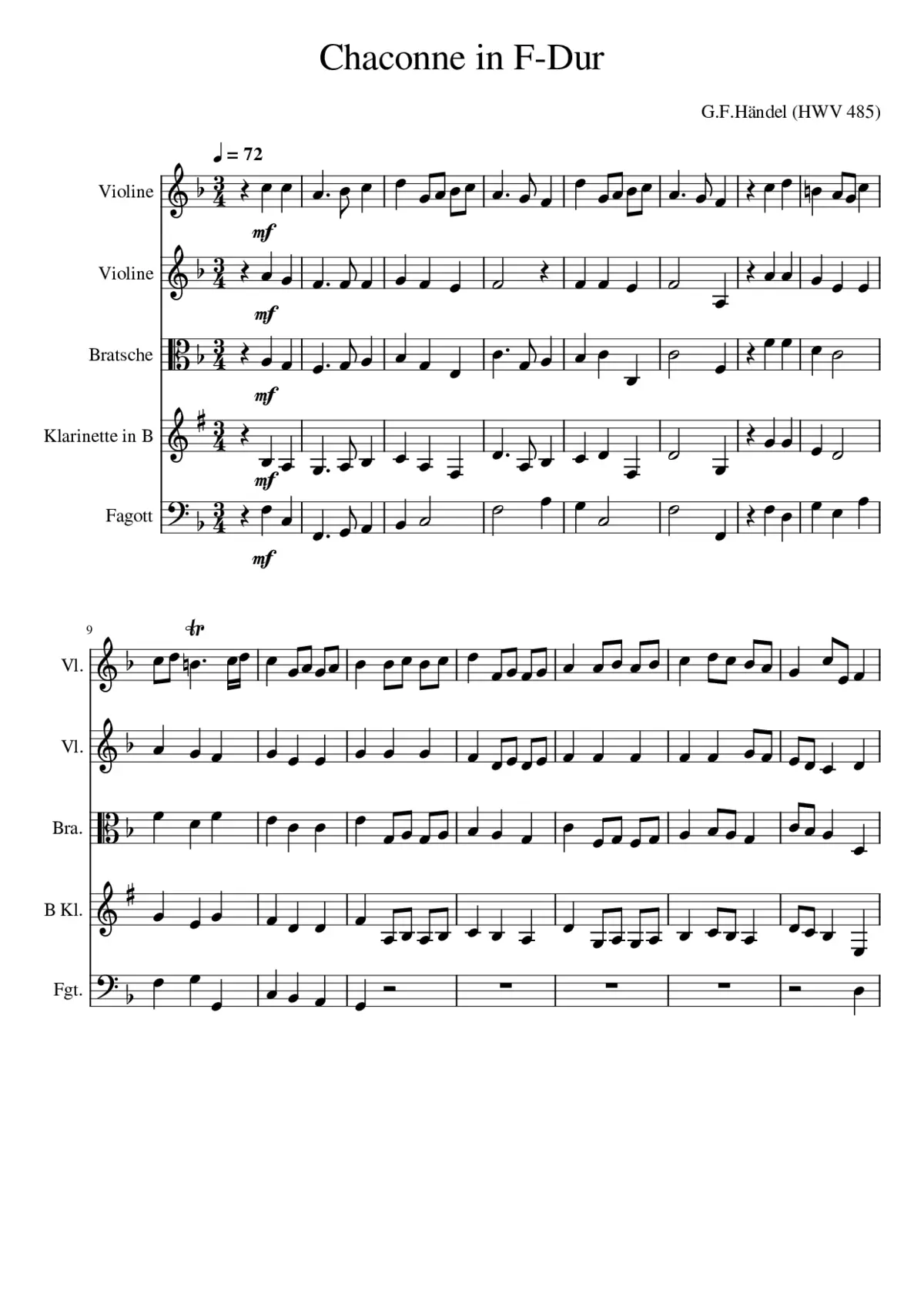 Chaconne in F-Dur - Page 1