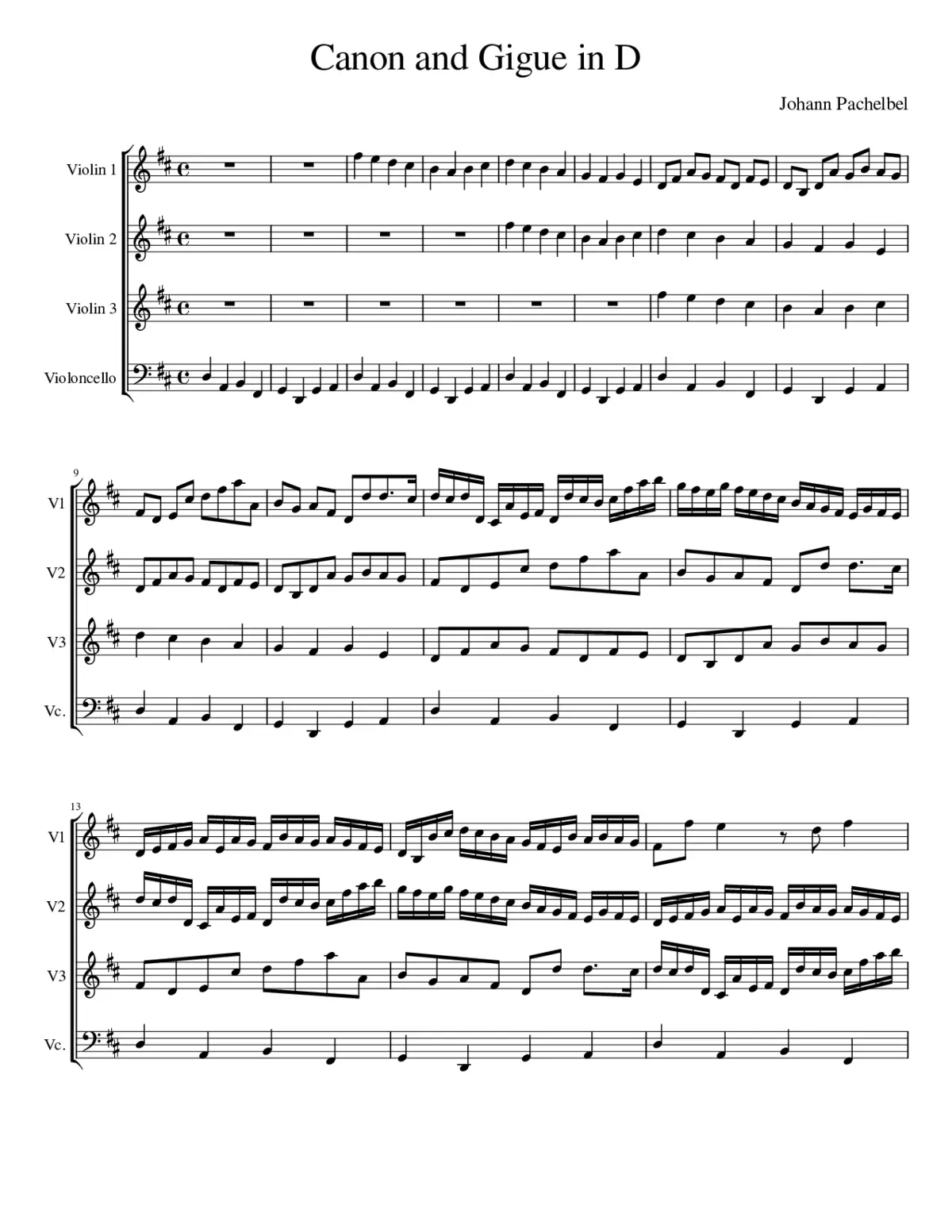 Canon and Gigue in D major P.37 - Page 1