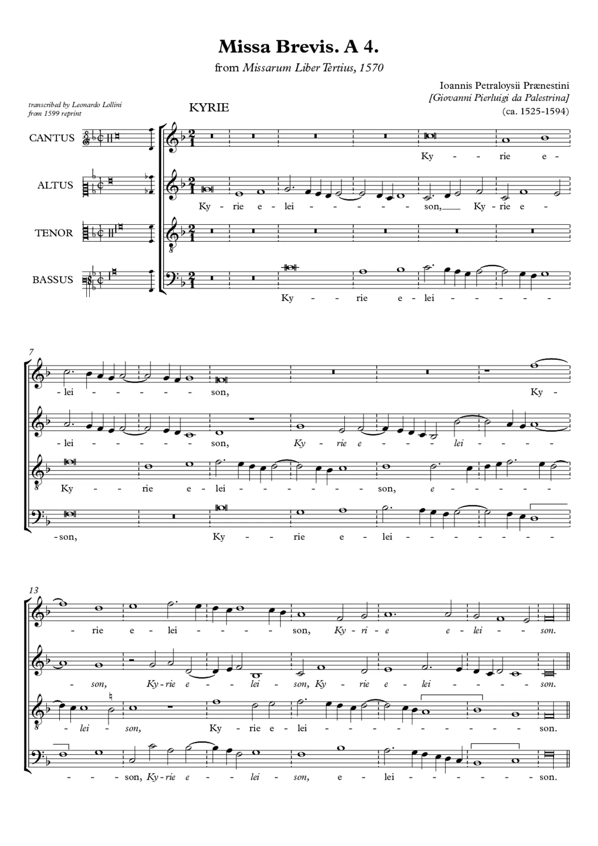 Missa brevis in F - Page 1