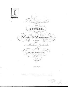 Divertissement pour Guitare sur l'Opera Lucia di Lamermoor, Op.9