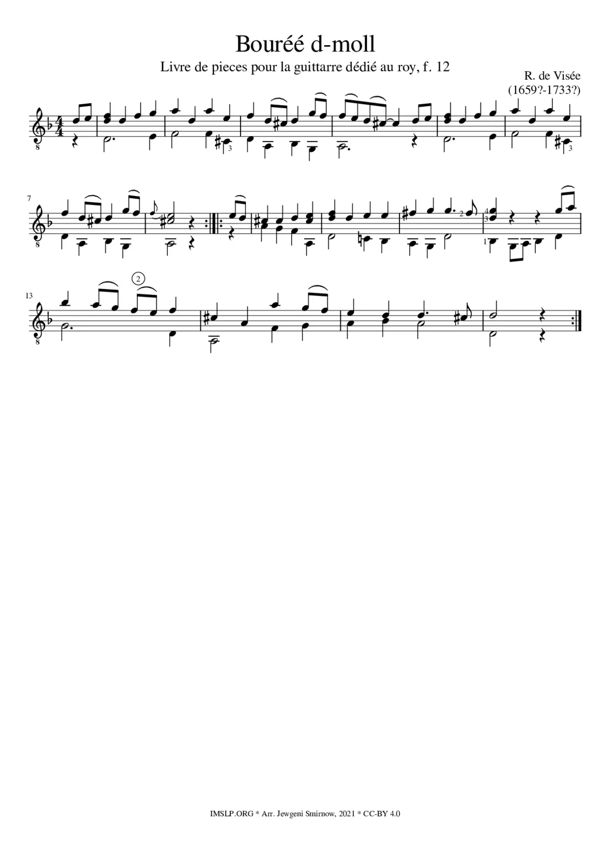 Bouréé in D minor - Page 1