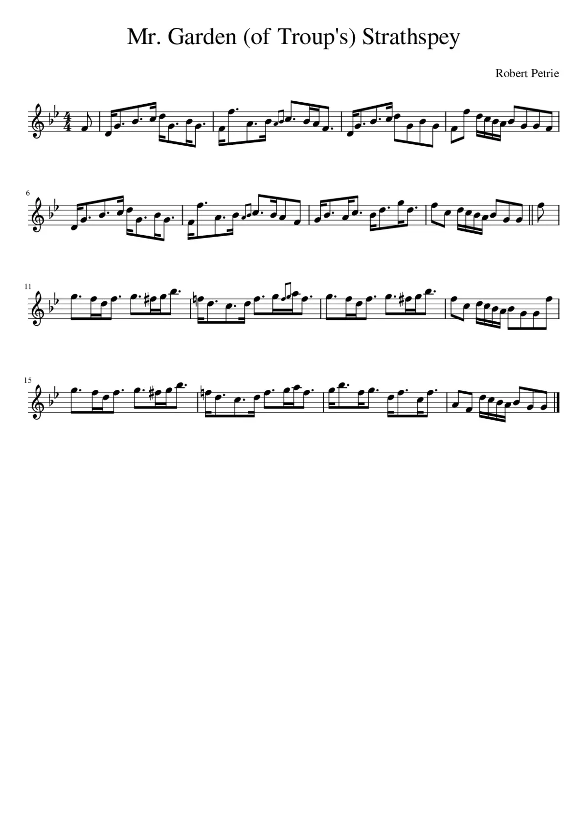 Mr. Garden (of Troup's) Strathspey - Page 1