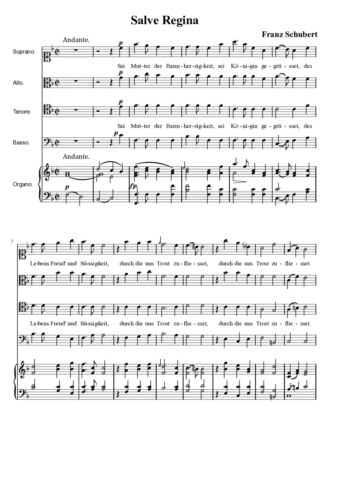 Deutsches Salve Regina, D. 379 - Page 1