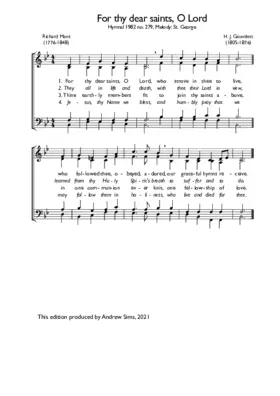 For thy dear saints, O Lord