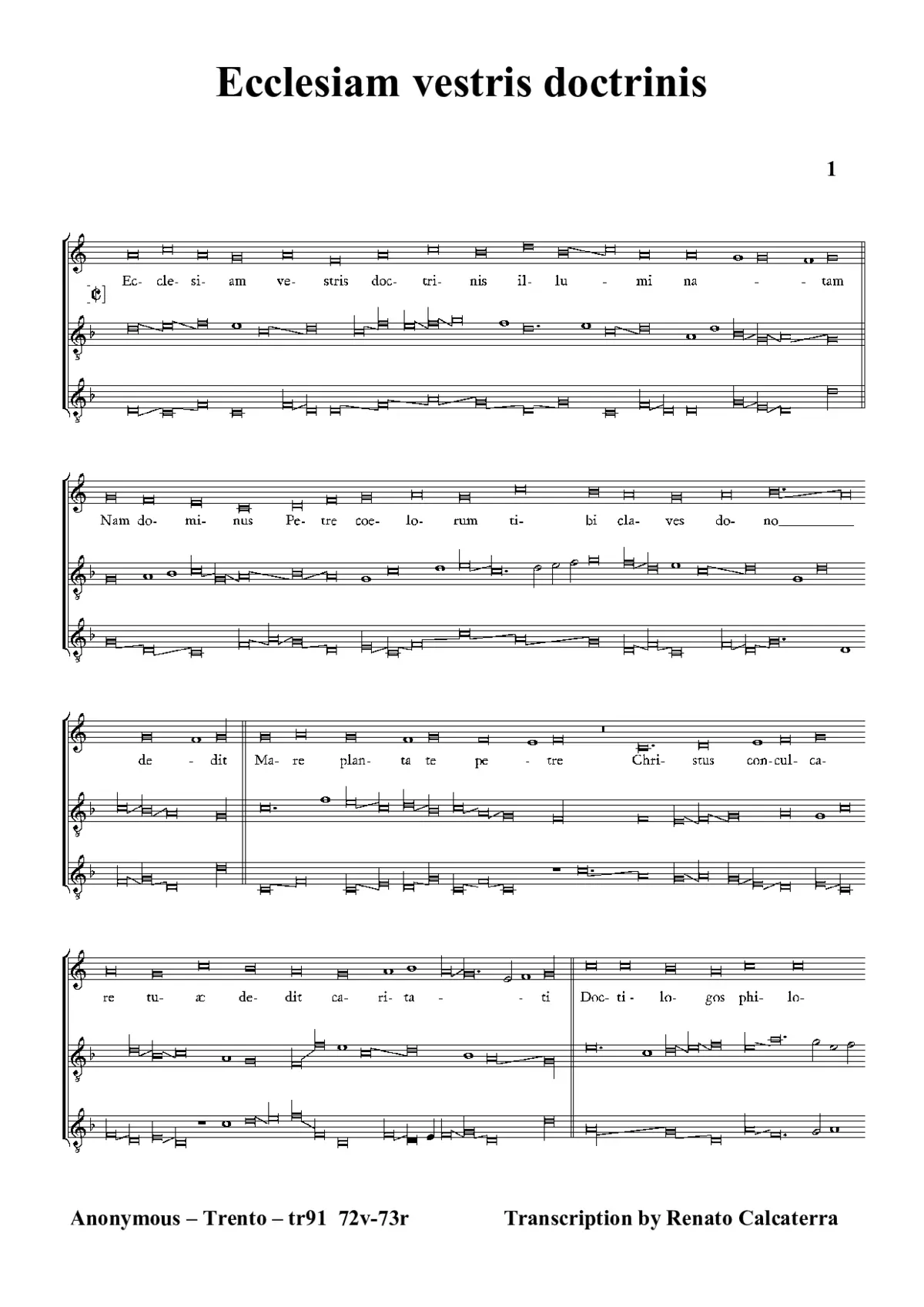 Ecclesiam vestris doctrinis - Page 1