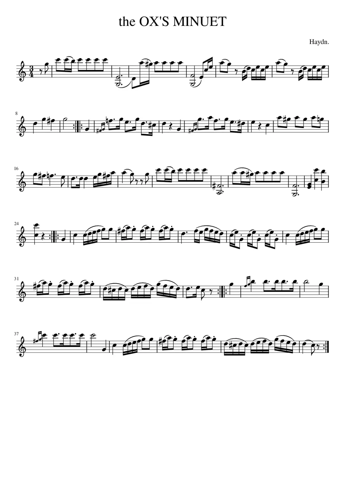 the OX'S MINUET - Page 1